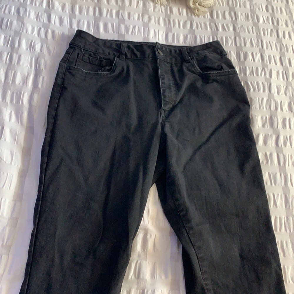 Black high rise skinny jeans
